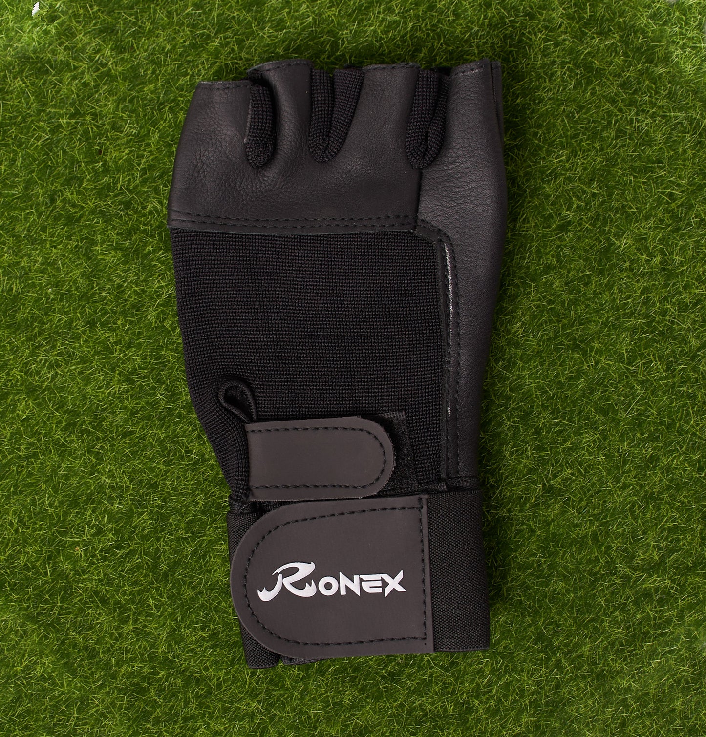 Ronex Leather Gym Gloves Black