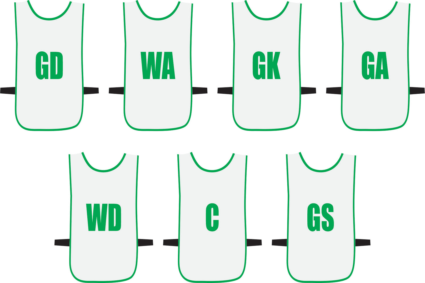 Ronex Netball Bibs With Positions Front/Back