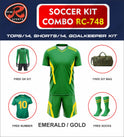 RC-748 Soccer Kit – Full Team Combo Set of 15 | Numbered Tops, Goalkeeper Kit, Socks & Bag | Pre-Junior, Youth & Adult Sizes Available