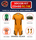 RC-748 Soccer Kit – Full Team Combo Set of 15 | Numbered Tops, Goalkeeper Kit, Socks & Bag | Pre-Junior, Youth & Adult Sizes Available