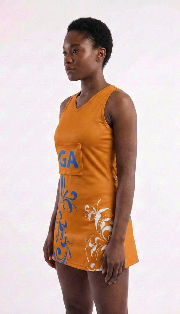 RONEX RC-912 Sublimated Netball Dress Set (10 Pack) – Adult Kit with Removable Position Patches (Front & Back)