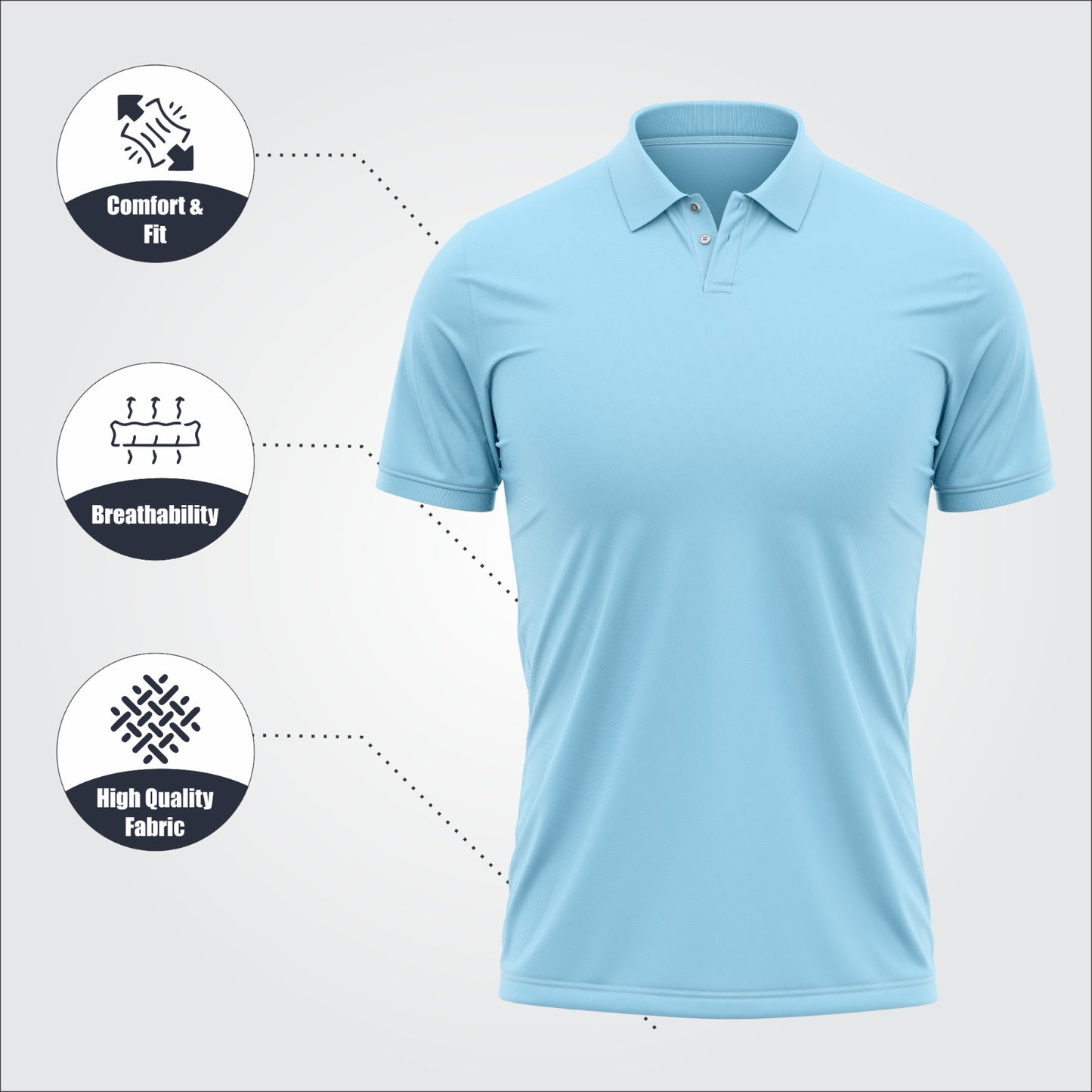 Ronex Plain Golf Shirt RC-1722 – Breathable & Quick Dry Performance Wear