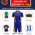 RC-748 Soccer Kit – Full Team Combo Set of 15 | Numbered Tops, Goalkeeper Kit, Socks & Bag | Pre-Junior, Youth & Adult Sizes Available