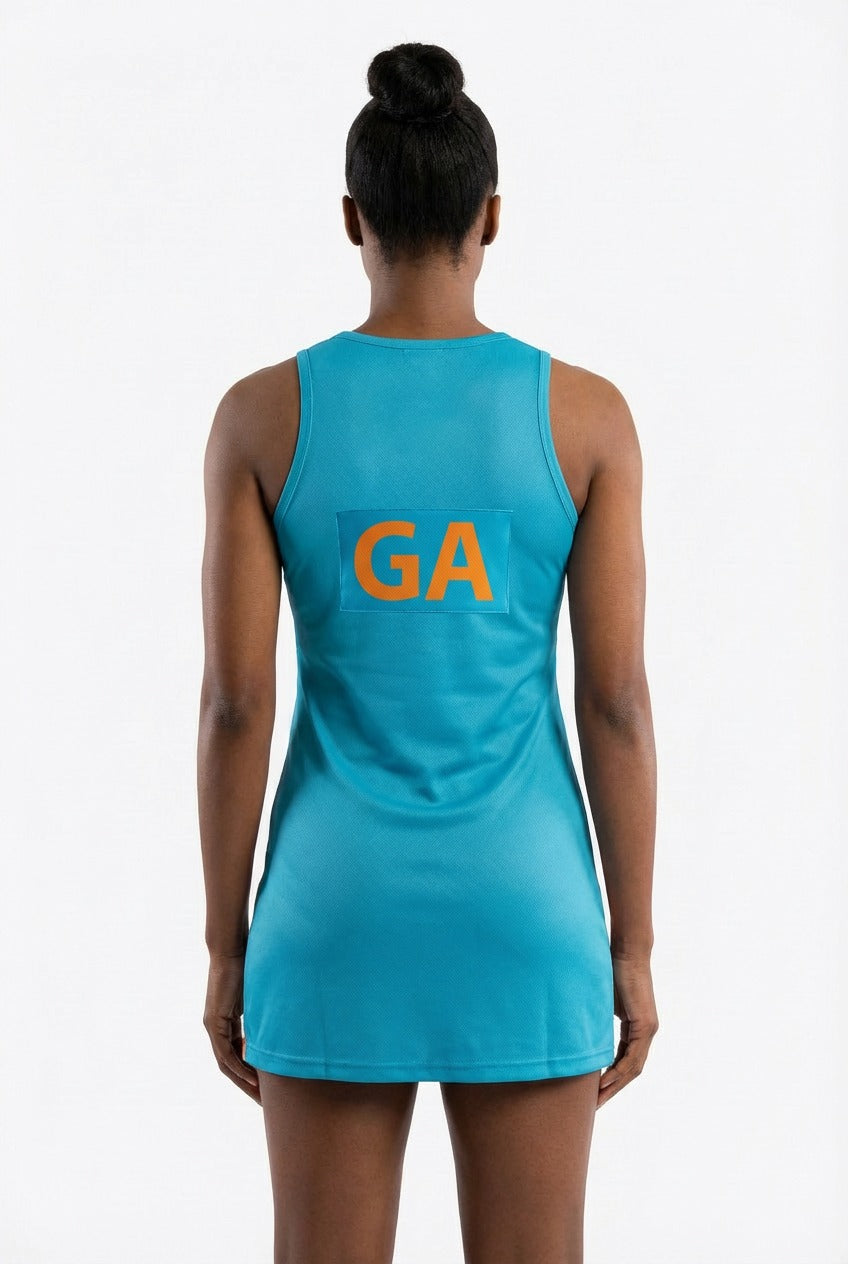 RONEX RC-912 Sublimated Netball Dress Set (10 Pack) – Adult Kit with Removable Position Patches (Front & Back)