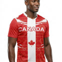 Canada Flag Sublimation T-Shirt – Red & White Maple Leaf Graphic Tee – Short Sleeve Patriotic Sports Shirt