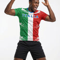 Italia Flag Sublimation T-Shirt – Italian Tricolor Graphic Tee – Short Sleeve Patriotic Sports Shirt