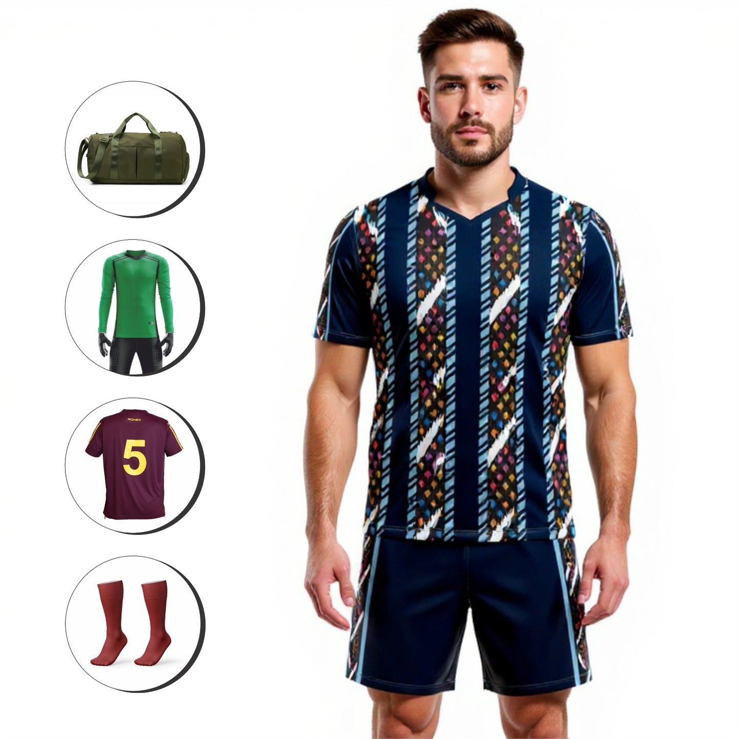 Ronex Soccer Kit RC-749 – African Traditional Design | Full Team Combo Set of 15 (Adult)