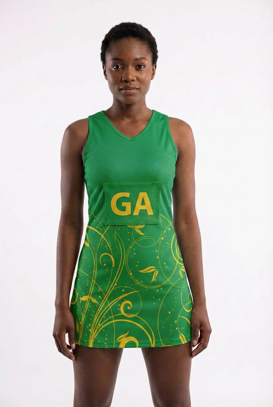 RONEX RC-912 Sublimated Netball Dress Set (10 Pack) – Adult Kit with Removable Position Patches (Front & Back)