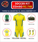 RC-748 Soccer Kit – Full Team Combo Set of 15 | Numbered Tops, Goalkeeper Kit, Socks & Bag | Pre-Junior, Youth & Adult Sizes Available