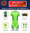 RC-748 Soccer Kit – Full Team Combo Set of 15 | Numbered Tops, Goalkeeper Kit, Socks & Bag | Pre-Junior, Youth & Adult Sizes Available