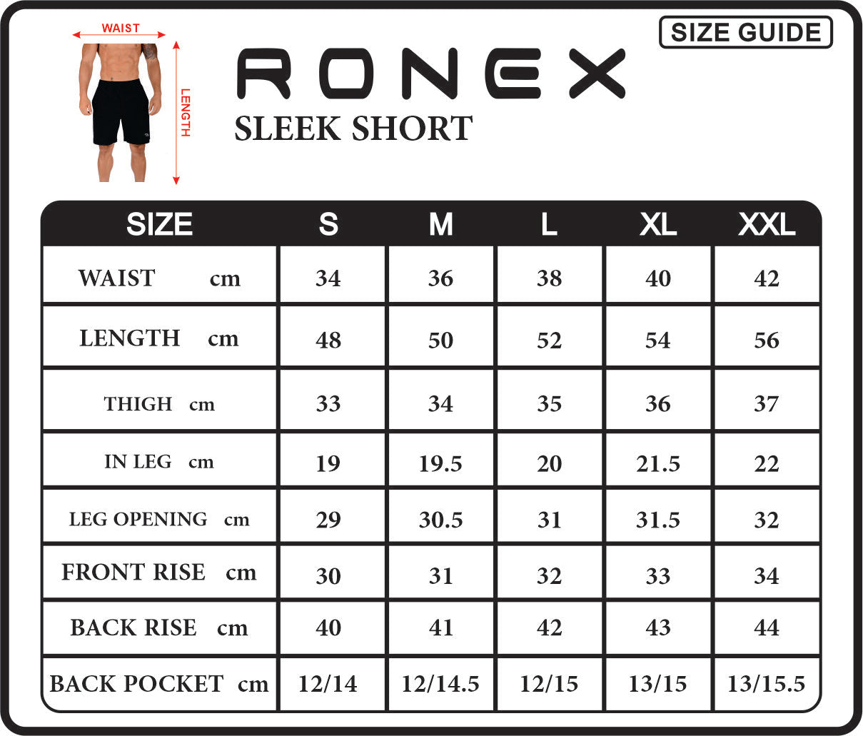 Ronex Sleek Short Micro stretch